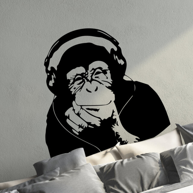 Banksy Thinking Monkey Removable Vinyl Wall Decal Stickers Home Decor Art - image 1