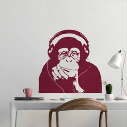 Banksy Thinking Monkey Removable Vinyl Wall Decal Stickers Home Decor Art - thumbnail 2