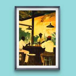 Haitian Art Print Modern Painting Black Man Tropical Caribbean Gift Cave - thumbnail 1