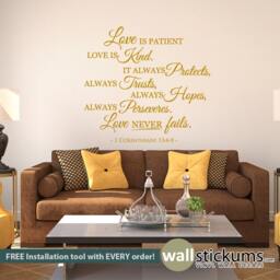 1 Corinthians 13 Wall Decal - Love Never Fails, Bible Quote - thumbnail 2
