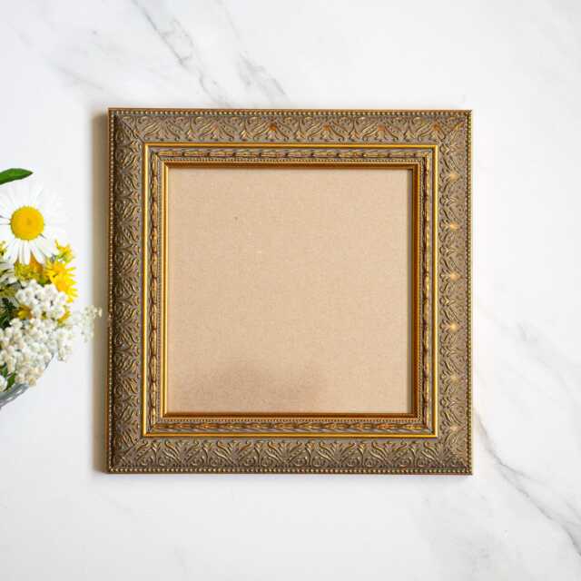 6x6 Inch Handcrafted Ornate Gold Leaf Wood Frame 15x15 cm Art Gallery Wall - image 1