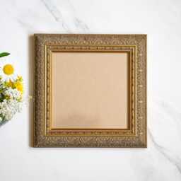 6x6 Inch Handcrafted Ornate Gold Leaf Wood Frame 15x15 cm Art Gallery Wall - thumbnail 1