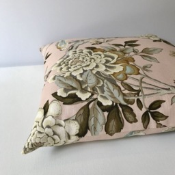 Blush Pink & Green Bird Floral Decorative Pillow Cover - thumbnail 3