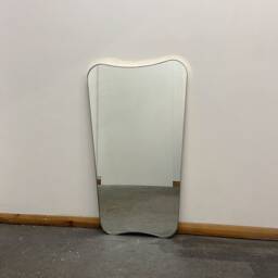 Mid Century Art Deco Wall Mounted Organic Mirror With Brass Frame - Vintage N.2 - thumbnail 2
