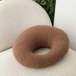 Amorphous Boucle Pillow - Mocha Mousse Cushion- Minimalist Decor Asymmetrical Design Neutral Earthy Tones - thumbnail 4