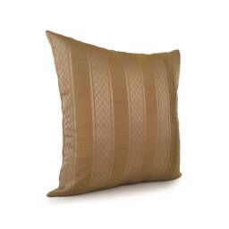 Gold Tan Pillow, Striped Throw Pillow Cover, Decorative Cushion Accent Silk Blend Pillowcase - thumbnail 2