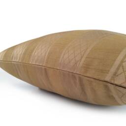 Gold Tan Pillow, Striped Throw Pillow Cover, Decorative Cushion Accent Silk Blend Pillowcase - thumbnail 3