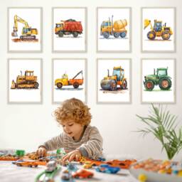 Dump Truck Nursery Print Playful Construction Theme Wall Art - thumbnail 3