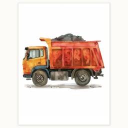 Dump Truck Nursery Print Playful Construction Theme Wall Art - thumbnail 1