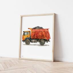 Dump Truck Nursery Print Playful Construction Theme Wall Art - thumbnail 2