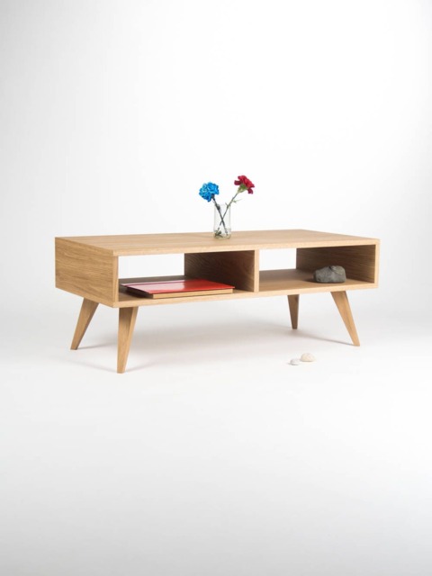 Oak Wood Mid-Century Modern Tv Stand - Scandinavian Entertainment Console - image 1