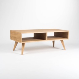 Oak Wood Mid-Century Modern Tv Stand - Scandinavian Entertainment Console - thumbnail 2