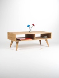 Oak Wood Mid-Century Modern Tv Stand - Scandinavian Entertainment Console - thumbnail 1