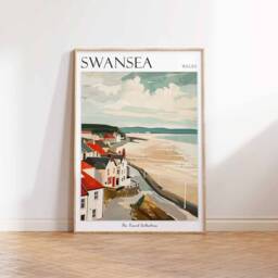 Swansea Travel Poster Coastal Wales Art Print - thumbnail 3