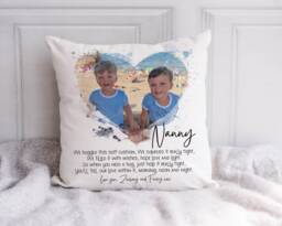 Personalised Photo Cushion, Hug Pillow, Picture Gifts For Her & Him, Present Mum Nan Dad Grandad, Ideal Gift Nanny - thumbnail 1