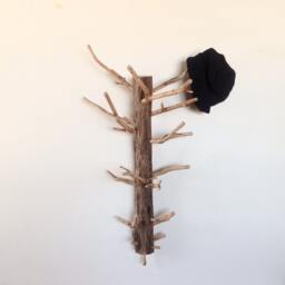 "Rustic Driftwood Coat Rack Handmade Latvian Wood Artisan Hanger - 36"" X 21" - thumbnail 2