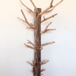 "Rustic Driftwood Coat Rack Handmade Latvian Wood Artisan Hanger - 36"" X 21" - thumbnail 3