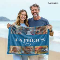 Custom Father's Day Blanket, Gift For Grandpa, Dad Birthday Gifts, Christmas Him, Best Ever, Photo Blanket - thumbnail 1