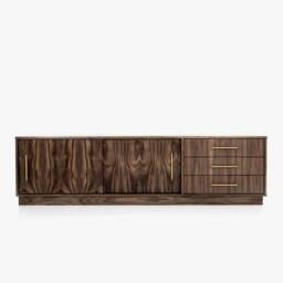Mid-Century Sideboard, Dresser, Commode, Credenza Made Of Walnut Vaneer - Livlo Os03 - thumbnail 1