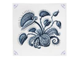Carnivorous Plant, Tile, Delft Blue, Kitchen Decor, Venus Trap, Bathroom Wall Art, Blue Ceramic, Backsplash, Plant