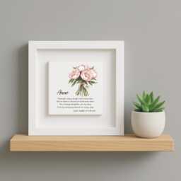 Personalised Birth Flower 80Th Milestone Birthday Mini Ceramic Keepsake Frame With Poem - Touching Custom Gift For A Special Friend - thumbnail 1