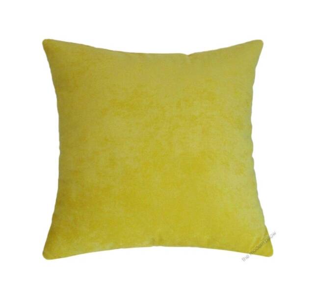 Yellow Velvet Decorative Throw Pillow Cover/Case Cushion 20x20 - image 1