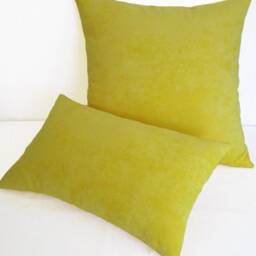 Yellow Velvet Decorative Throw Pillow Cover/Case Cushion 20x20 - thumbnail 2