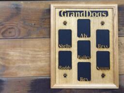 11x14 Granddogs Grandpets Name Picture Frame - Honey Oak Frame, Grand Dog Lover Gift, Laser Engraved Collage