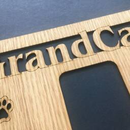 11x14 Granddogs Grandpets Name Picture Frame - Honey Oak Frame, Grand Dog Lover Gift, Laser Engraved Collage - thumbnail 2