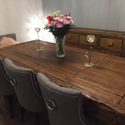 Handmade French Oak Dining Table Set - thumbnail 3
