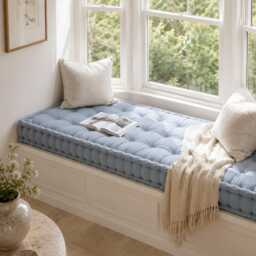 Custom Size Tufted Floor Cushion - Thick Window Seat Pad Reading Nook Bench Pillow - thumbnail 4