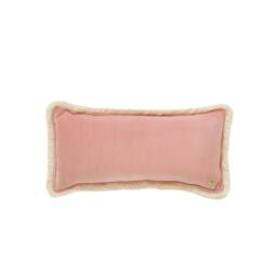 Apricot Soft Velvet Bolster With Fringe, Decorative Pillow, Velvet Sofa Cushion, Modern Pillows, Exclusive Pillows - thumbnail 4