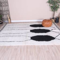 Authentic Moroccan Rug, Beni Ourain Rug 7x10 Ft, Wool - thumbnail 2