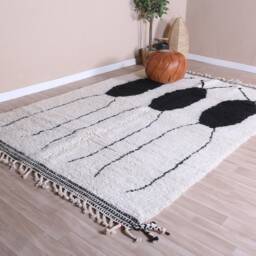 Authentic Moroccan Rug, Beni Ourain Rug 7x10 Ft, Wool - thumbnail 3