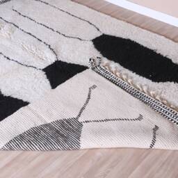 Authentic Moroccan Rug, Beni Ourain Rug 7x10 Ft, Wool - thumbnail 4