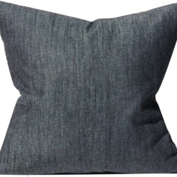 Vintage Guatemalan Ikat Pillow Cover, Charcoal Denim Back - 20x20 - thumbnail 2