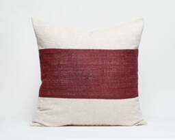 Handmade Hill Tribe Hemp Pillow Cover - Red Stripe, 20x20 - thumbnail 1