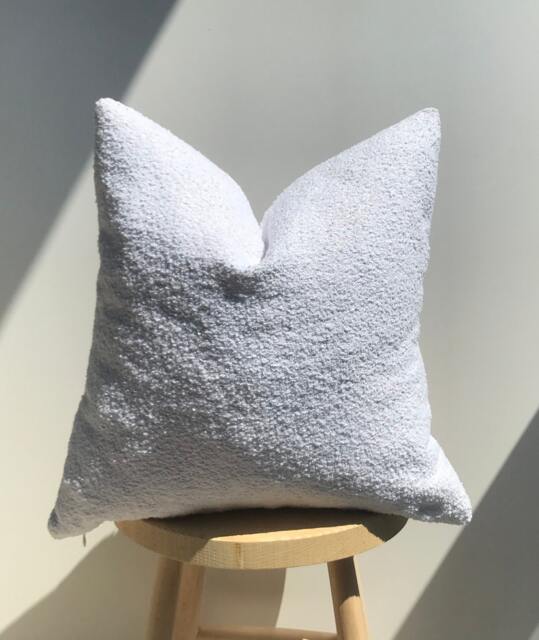 White Boucle Pillow Cover, Cotton Wool Blend, Boho Decor - image 1