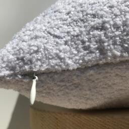 White Boucle Pillow Cover, Cotton Wool Blend, Boho Decor - thumbnail 2