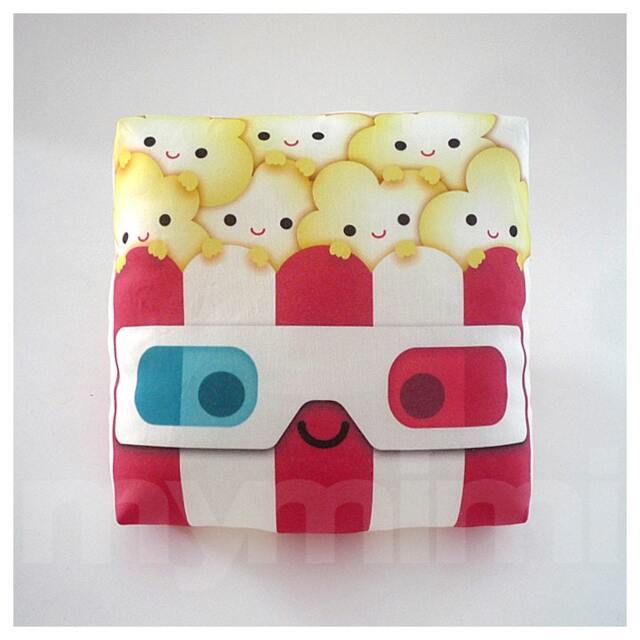 Popcorn Pillow 3D Glasses, Movie Night Decor - 7x7 - image 1