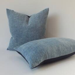 Indigo Block Print Hmong Handmade Pillows Batik Cotton Fabric Decorative Cushions Throw - thumbnail 4