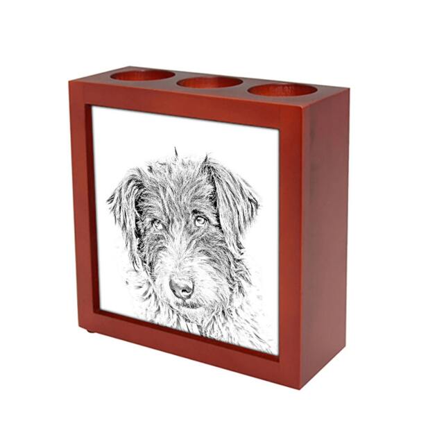Romanian Mioritic Shepherd Dog - Wooden Stand For Candles/Pens With The Image Of A Dog New Collection - image 1