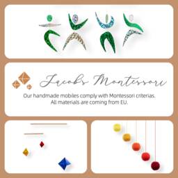 Montessori Mobile Set Of 3 - Munari, Gobbi, Octahedron & Dancers For Newborn Visual Development Nursery Decor - thumbnail 1