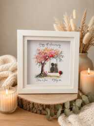 Handmade Pebble Art Couple Gift, 50Th Anniversary Keepsake Wall Decor - thumbnail 1