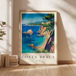 Costa Brava Spain Travel Poster Mediterranean Coastal Wall Art - thumbnail 3