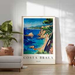 Costa Brava Spain Travel Poster Mediterranean Coastal Wall Art - thumbnail 2