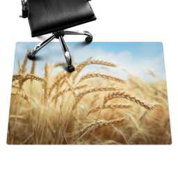 Fields Of Grain Desk Chair Mat, Beige Computer Office Plants Gaming Floor Protector
