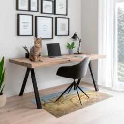 Fields Of Grain Desk Chair Mat, Beige Computer Office Plants Gaming Floor Protector - thumbnail 3