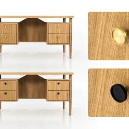 Versatile Oak Desk, Stylish Design For Home & Office, Solid Wood Workspace, Artisan Crafted, Modern Minimalist Style - thumbnail 3