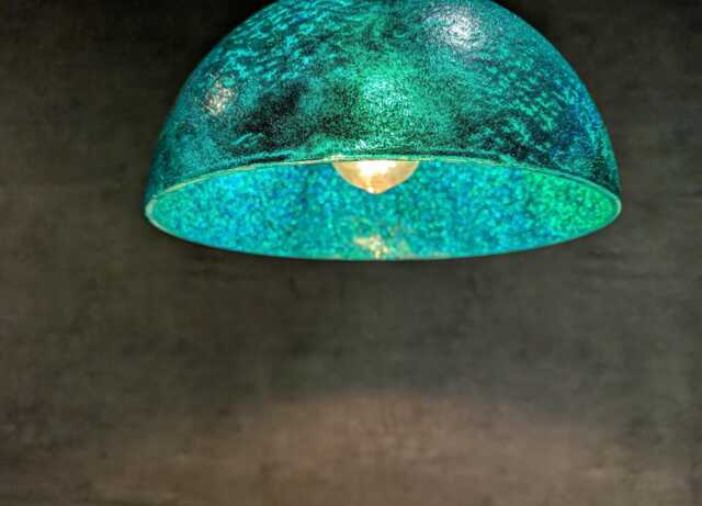 Kitchen Island Pendant Light, Green Emerald Glass Free Filamanet Bulb - image 1